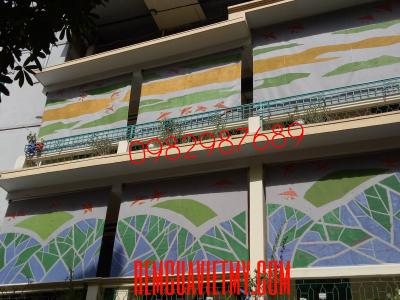 Bạt che nắng mưa vẽ tranh K-006