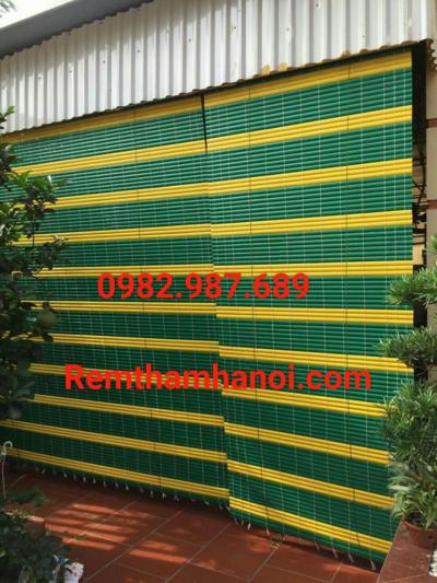 Mành nhựa nan xanh vàng N01