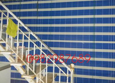 Mành nhựa trắng xanh KT25