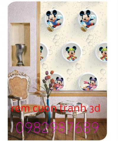 Rèm cuốn tranh 3D T2