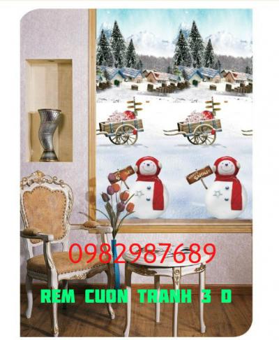 Rèm cuốn tranh 3D T4