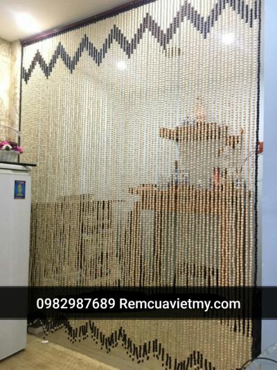 Rèm hạt gỗ bồ đề màu kem