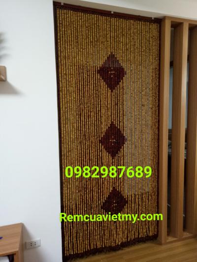 Rèm hạt gỗ pơmu kết hợp gỗ hương