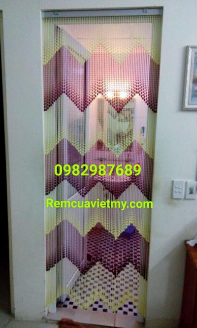 Rèm hạt hô lô nâu vàng tạo sóng K08