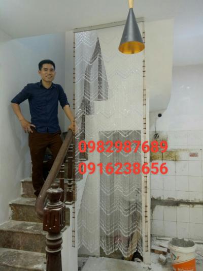 Rèm hạt nhựa giọt nước trắng T03