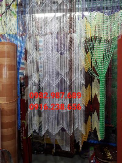 Rèm hạt nhựa giọt trắng kim cương