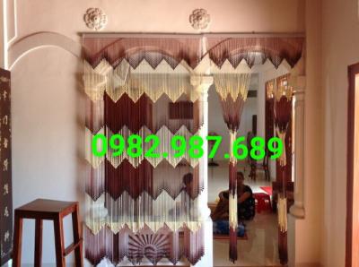 Rèm hạt nhựa hồ lô nâu vàng