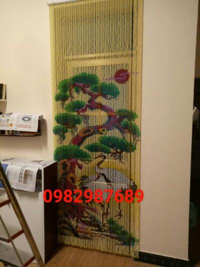 Rèm hạt nhựa kết tranh Hạc_Tùng 02