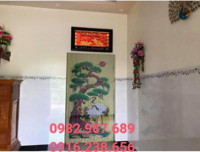 Rèm hạt nhựa kết tranh Tùng Hạc
