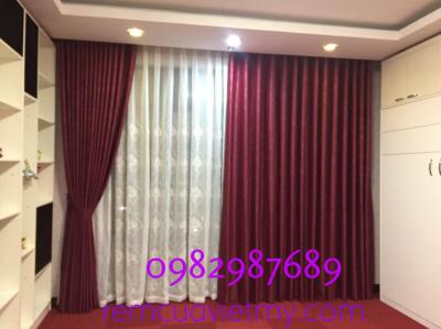 Rèm vải đỏ HH-02